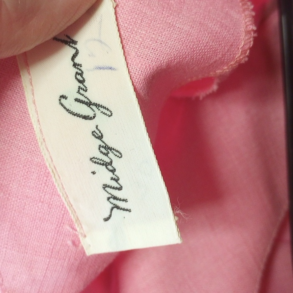 Midge Grant Vtg Retro Pink Floral Sleeveless Embroidered Maxi Dress w/ Crewel - Picture 6 of 6